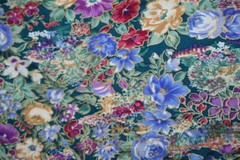 VINTAGE BLUE AND PURPLE GILDED FLORAL FROM PETER PAN FABRIC – 100% COTTON FABRIC