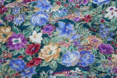 VINTAGE BLUE AND PURPLE GILDED FLORAL FROM PETER PAN FABRIC – 100% COTTON FABRIC