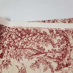 House ‘N Home Fabrics Material Upholstery 54×80″ maroon beige print farm village