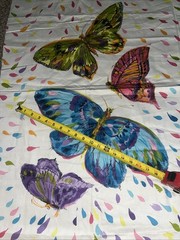 Butterfly Vtg Panel Abbot Fabrics Large Butterflies Unique