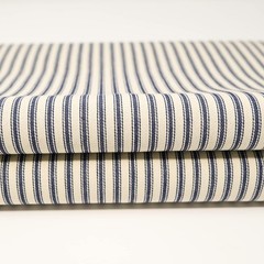 44/45″ 100% Cotton Woven Ticking Stripe Blue – 5 Yard Precut