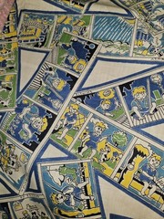 Vintage VHTF 1950s/60s Comic Strip Young Boy Cotton Fabric 1 Yard X 35″ Wide