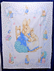 Beatrix Potter Mrs Rabbit Books Blanket Wall Hanging Cotton Fabric Panel 44×34