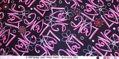 1 Yard x 44″ Cotton Quilting Qabric Valentines Day LOVE TOSSED Ribbons CUPID