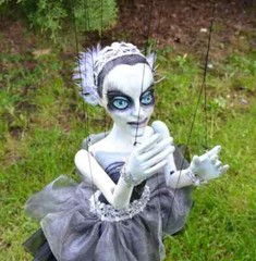 Czech Folk Art Puppet Black Ballerina – Handmade Original Puppet