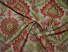 Arts And Crafts Rosso Woven Jacquard Fabric Curtain Upholstery Cushion Multi Use