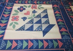 Vintage Springs Industries Fabric I Love Country 8 Lg Squares Pattern 6594