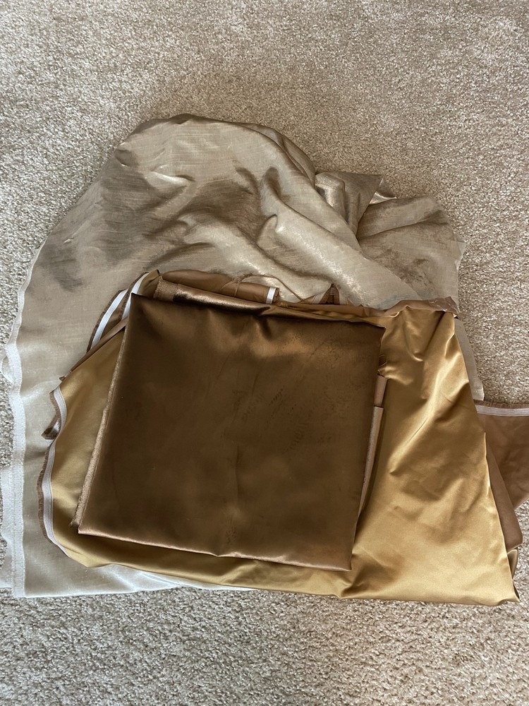 Velvet Upholstery Fabric Mixed Remnant Lot 10.5 Yds Total Champagne Bronze Brown