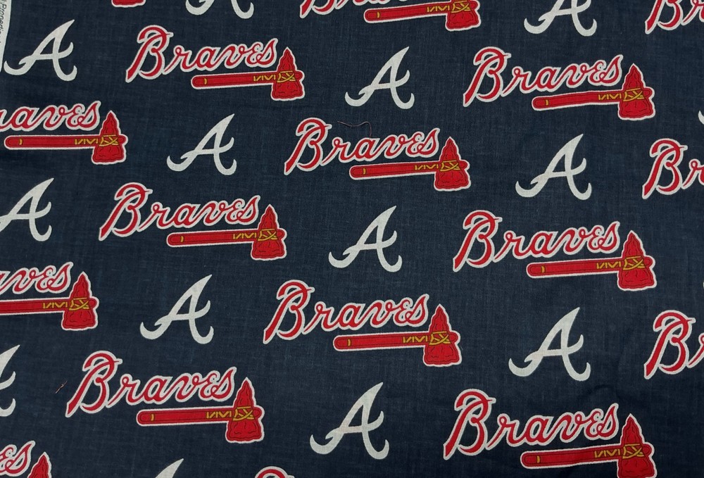 MLB Atlanta Braves COTTON Fabric By the Half-Yard