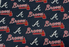 MLB Atlanta Braves COTTON Fabric By the Half-Yard