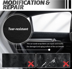 Suede Car Wrap Interior Vinyl, Self-Adhesive Interior Covering Dash Steering