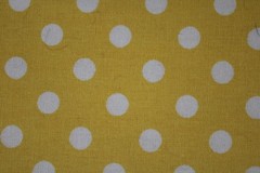 Fabric Fat Quarter Single Piece 18″ x 21″ 100% Cotton White Dots Yellow NEW!