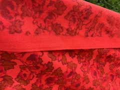 Vintage Wool/Wool Blend Fabric 3 Yards, 60″W Red Print