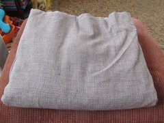 Homespun Fabric Woven Cotton Navy/Beige Small Houndstooth Check Smoke Free Home