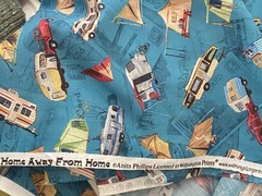 Home away from Home TRAVEL Tent CAMPERS Trailer Wilmington COTTON Fabric 1 yd