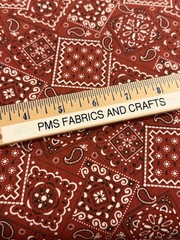 RUST (reddish brown) – Blazin’ Bandana 100% cotton fabric by the yard 36 x 44 in