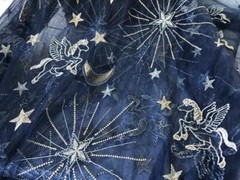 Tulle Embroidery Mesh Star Moon Fabric Sheer DIY Tutu Skirt Wedding Dress Cloth