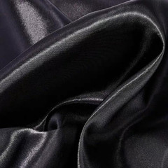 Black Satin Fabric 5 Yards Polyester Silky Fabric 60 Inch Wide Lining Material C