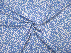 P Kaufmann SAVOY SILHOUETTE BLUEBELL Indigo Jacobean Designer Drapery Uph Fabric