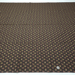 VTG Calico Ditsy Tiny Flowers Pink Cream Green On Brown Cotton Fabric BTY Granny