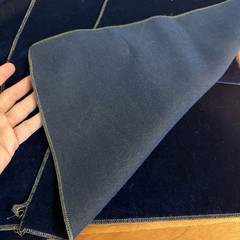 DESIGNER PLUSH MOHAIR BLUE VELVET WOOL MULTIUSE 4 FABRIC SAMPLES 13.5″X17.5″