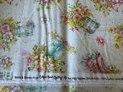 Boots & Blooms Fabric By Sillier Than Sally For P & B Textiles 1 Yd x WOF