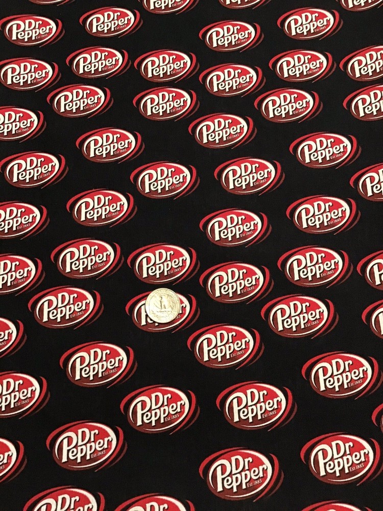 CUSTOM 1 Yard Dr Pepper, Doctor Pepper Soda Cotton Fabric 36” x 56”