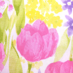 Spring Floral Tulips Multicolor Stretch Cotton Fabric 56″ By The Yard