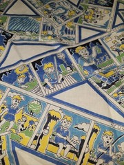 Vintage VHTF 1950s/60s Comic Strip Young Boy Cotton Fabric 1 Yard X 35″ Wide