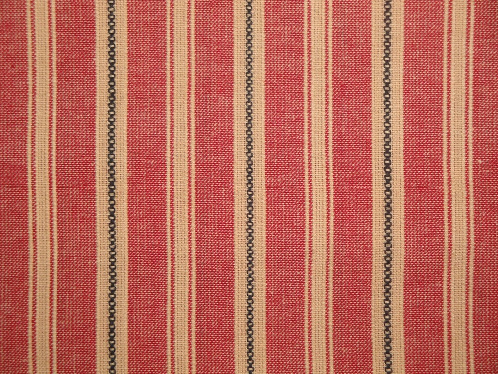 Americana Vintage Collection Red Black Tea Dye Dobby Stripe Homespun Fabric