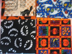 Fat Quarters FQ cotton bundle of 6 lot HALLOWEEN NOVELTY PRINTS 18X22″ pressed A