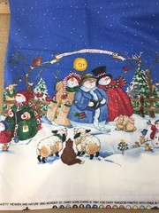 Christmas Holiday Fabric Cotton 44in W X 1-1/2yd Whimsical Snowman Panel Pattern