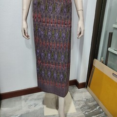 Thai Antique Silk Fabric Purple Violet Pink Hand Woven100%Pattern (For Crafting)