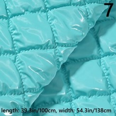 1M Wet Look Faux Leather Padded Fabric PU Quilted Cloth Puffer Coats Sewing