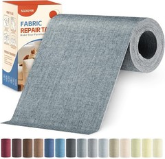 Linen Fabric Repair Tape Kit, 4″ x 80″ Self-Adhesive Couch Patch Repair Fabri…