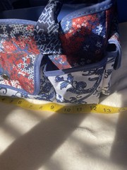 Jo-Ann Fabrics Large Tote Bag Navy Handles, Snap Pockets,microfiber,Crafts New