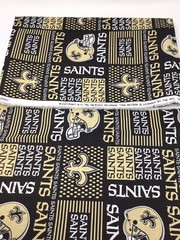 New Orleans Saints Fabric 100% Cotton Block Print 1 Yard + 23 Inches NEW