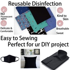 -Black 100% Cotton Fabric by The Yard for Sewing DIY Crafting Fashion Design …