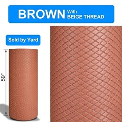 Brown Quilted Diamond PU Fabric 59″ W Foam Back Automotive Upholstery 1-5 Yard