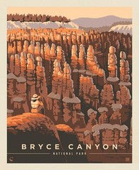 National Parks Bryce Canyon Poster Panel Cotton Fabric