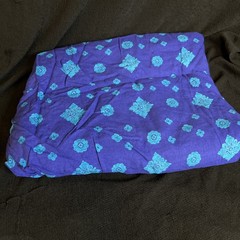 Vintage Fabric Cloth Piece Purple And Turquoise 16 Inches Wide X 96 Inches Long
