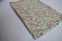 7 Yard Hand Block Floral Print Fabric 100%Cotton NO TARRIF CHARGES 100%✅ZK_234