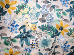 7+ Yards of Kaufmann Linen Fabric – Floral Tropical Forest Watercolor
