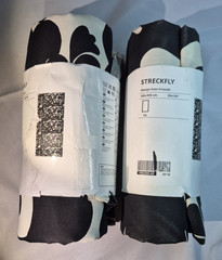 2 Ikea STRECKFLY Pre-cut Fabric Textile 59×118″ Black/White Cushions Curtains