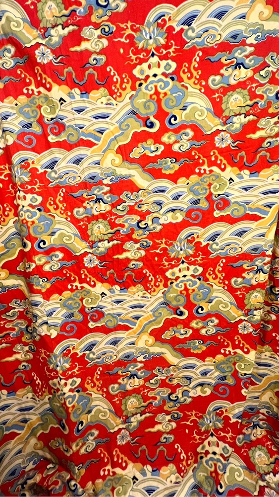 Vintage Larsen? 115” Sq Panel Woven Printed Upholstery Fabric Auspicious Clouds