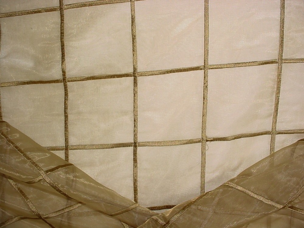 11-5/8Y Lee Jofa Sheer Embroidered Silk Upholstery Fabric