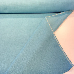 Protege Boca Raton Blue Linen Cotton Slub Texture Upholstery Fabric By the Yard