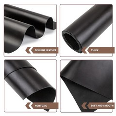 Shkira 12”X24” Tooling Leather Square – 2.0MM Black Sheets for Full,