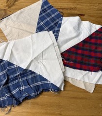Vintage Fabric Lot Quilting Patchwork Country Plaid Americana