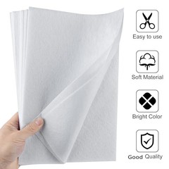 White Felt Fabric Sheets 8 x 12 in 20 Pcs Polyester Craft DIY
